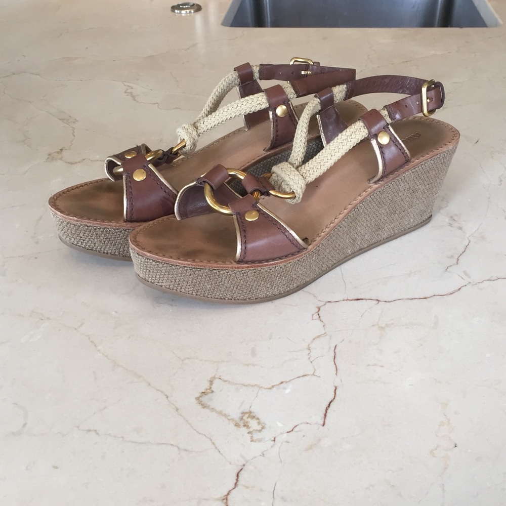 Miu Miu Brown Sandals Wedges size 38